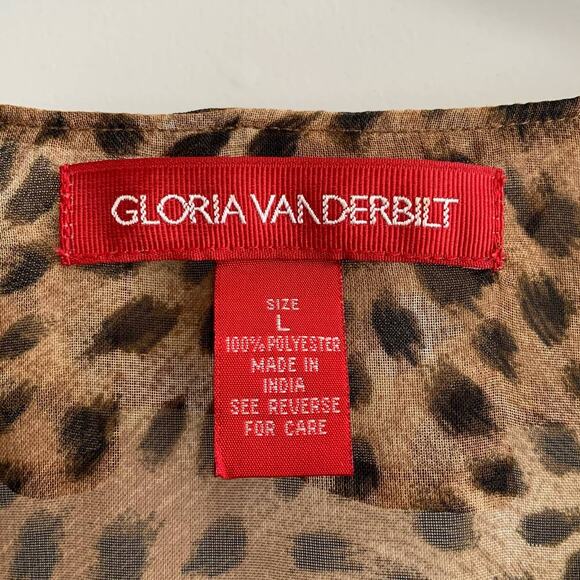 Gloria Vanderbilt Large Sheer Animal Print Top - Picture 7 of 7
